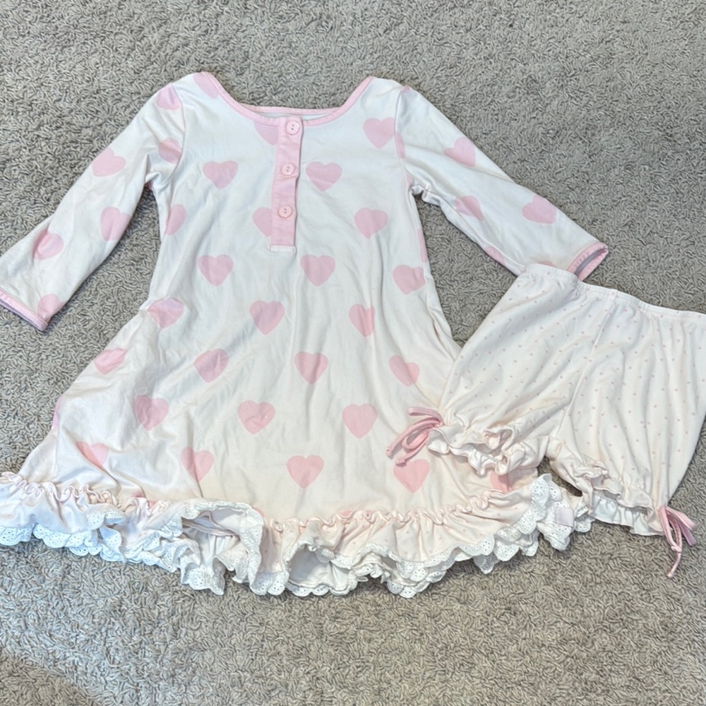 SWEET HONEY CLOTHING- Pink Heart Pajamas